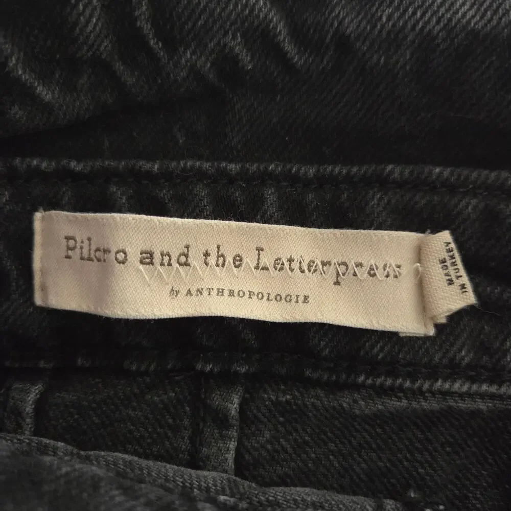Pilcro and the Letterpress Anthropologie Button Up High Waist Denim Skirt